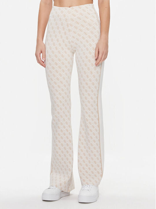 Guess Women's Fabric Trousers in Regular Fit Beige