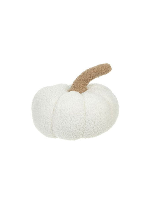 Inart Christmas Fabric Figure Pumpkin White Length 15cm