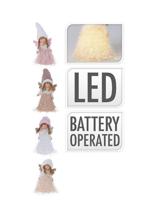 JK Home Decoration Illuminated Christmas Figure Cherub Length 8cm (Μiscellaneous Colors)