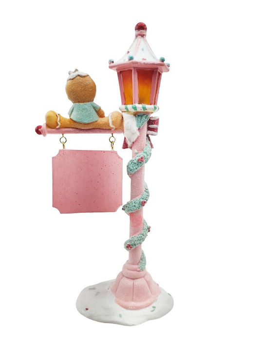 Iluminată De Crăciun Plastică Figurină Candy Roz Înălțime 36cm.