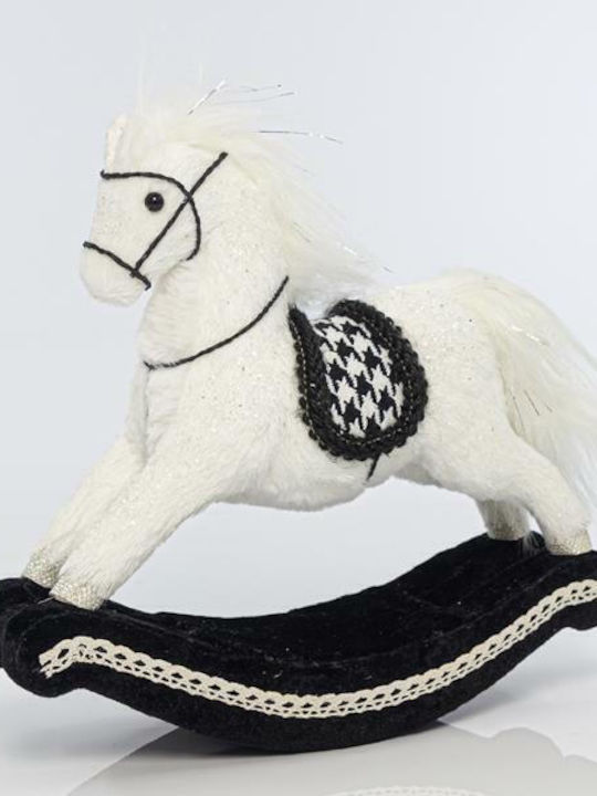 Eurolamp Christmas Fabric Figure Horse White Height 28cm