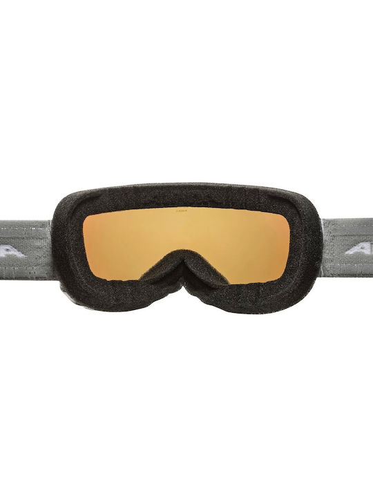 Alpina Pheos S Q-lite Ski- und Snowboardbrille für Erwachsene in Weiß mit orangefarbenem Spiegellinsen