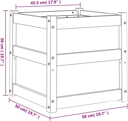 vidaXL Planter Box Wooden Impregnator. Pine wood 50x50x50cm.