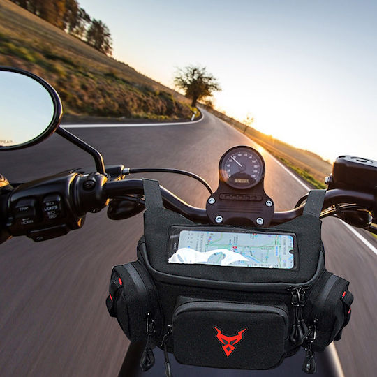 Moto Centric Τσαντάκι Τιμονιού Μοτοσυκλέτας 4lt σε Μαύρο Χρώμα