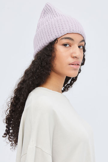 Beanie Unisex Beanie Knitted in Purple color