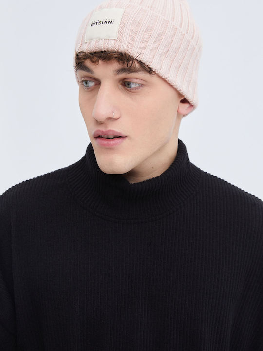 Aristoteli Bitsiani Beanie Unisex Beanie Knitted in Pink color