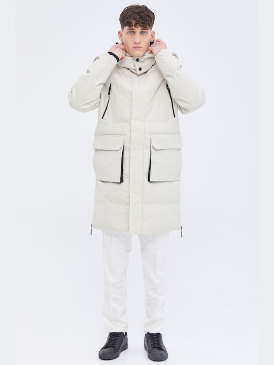 Aristoteli Bitsiani Men's Winter Puffer Jacket White