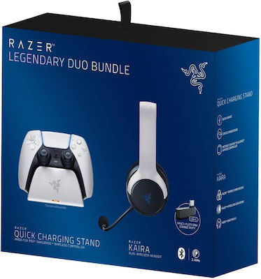 Razer Kaira Legendary Duo Bundle Ασύρματο Over Ear Gaming Headset με σύνδεση USB Λευκό