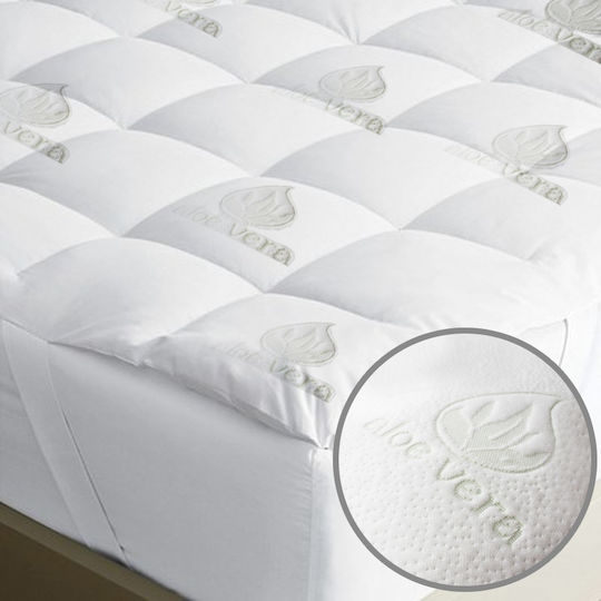 BS Collection Mattress Topper Aloe Vera Double Polyester Infused with Aloe & Elastic Straps 140x200cm