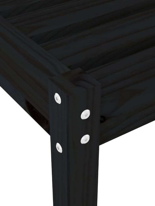 Deckchair Wooden Black 2pcs 199.5x60x74cm.