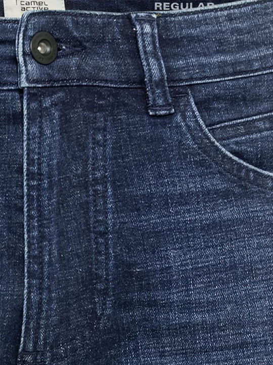 Ανδρικό Παντελόνι Τζιν με Regular Straight Εφαρμογή Μπλε