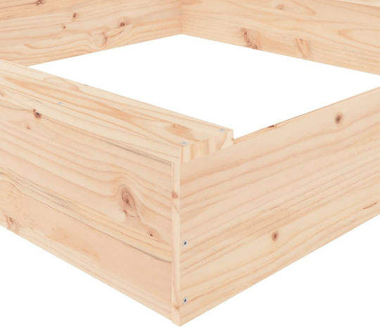 vidaXL Пясъчник Масивно дърво бор 111x111x20см. Бежов