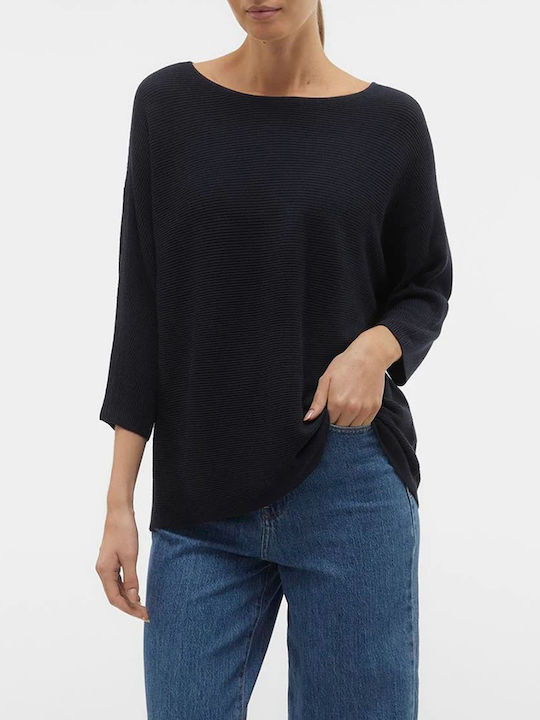 Vero Moda Women's Sweater with 3/4 Sleeve Navy Blue