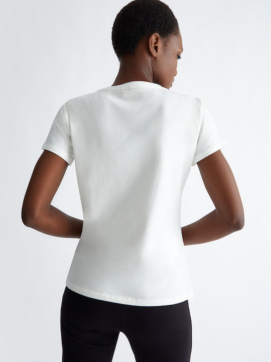 Liu Jo Γυναικείο Αθλητικό T-shirt Λευκό 2Pack