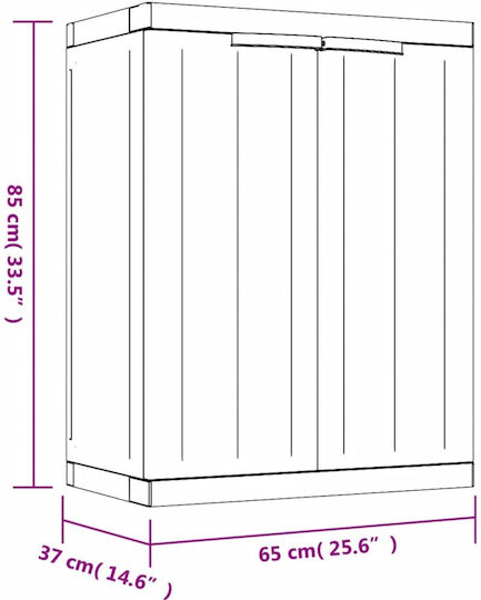 Двукрилен Гардероб от Полипропилен 65x37x85 cm