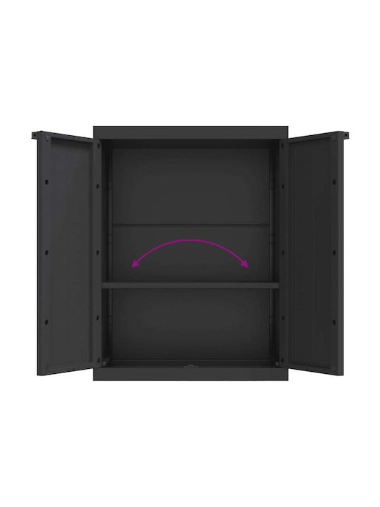 Double-leaf Polypropylene Outdoor Storage Cabinet 65x37x85 cm