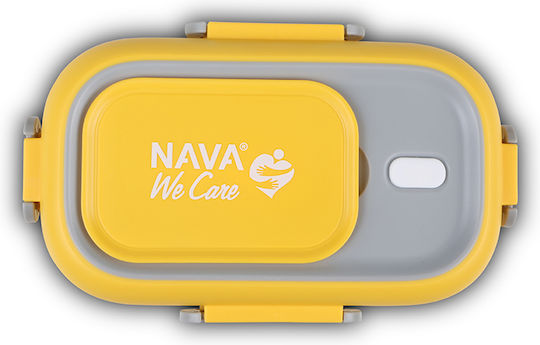 Nava Δοχείο Φαγητού Inox Κίτρινο με Χωρίσματα 800ml