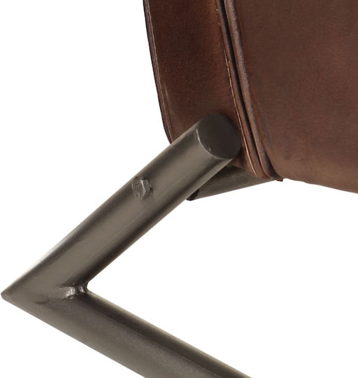 Armchair from Genuine Leather Coffee 60x70x79cm