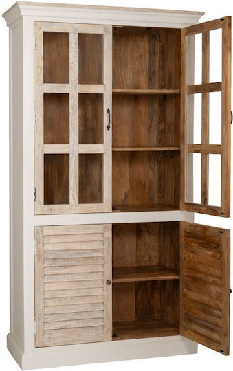 Double Bookcase with Glass 105x45x200cm Double Bookcase with Glass 105x45x200cm