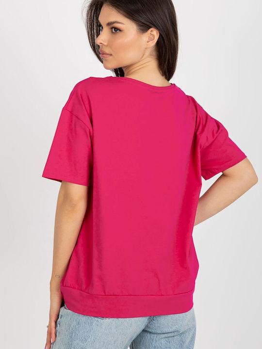 Relevance Women's Blouse Cotton Short Sleeve Fuchsia