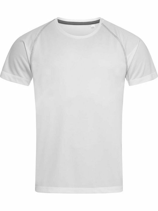 Stedman Active 140 Team Raglan Men's Short Sleeve Promotional T-Shirt White ST8030-WHI