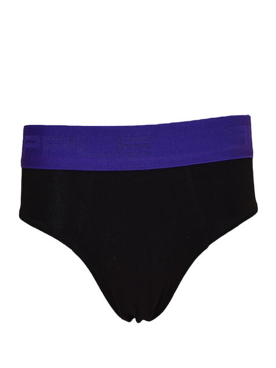 Apple Boxer Herren Slips Black / Purple 1Packung