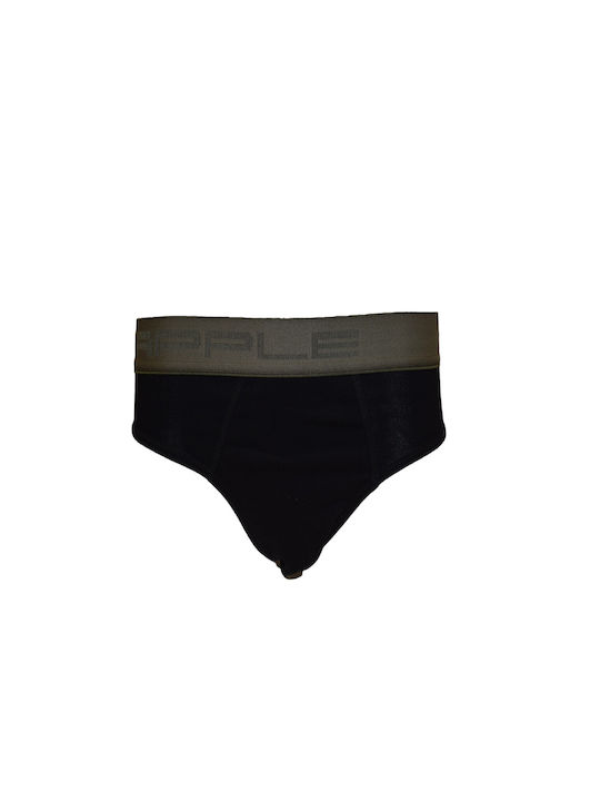 Apple Boxer Herren Slips Black / Khaki 1Packung