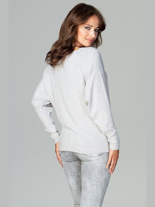 Lenitif Women's Long Sleeve Sweater Gray