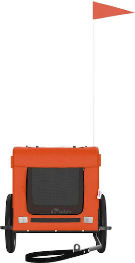 vidaXL Fahrradanhänger für Hunde bis 30kg Orange L120xB54.5xH53cm.
