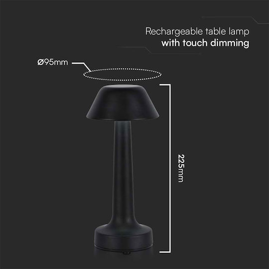 V-TAC Metal Table Lamp LED with Black Shade and Base