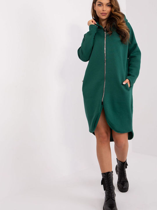 Relevance Women's Long Hooded Cardigan Green