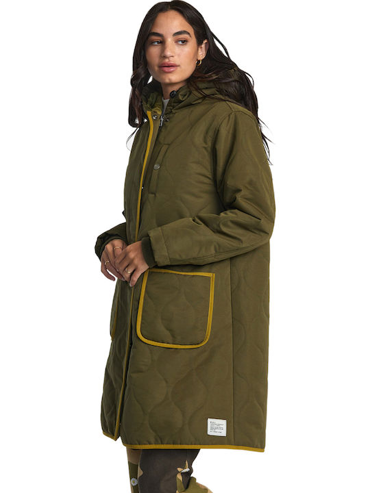 Lungă Jachetă de femei tip parka Dark olive oil