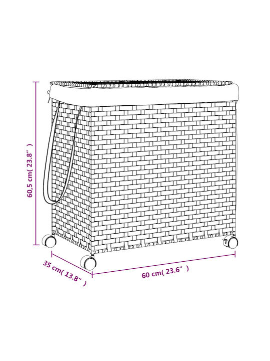 vidaXL Coș De Rufe Din Țesătură Pliabil Cu Capac 60x35x60.5cm Alb