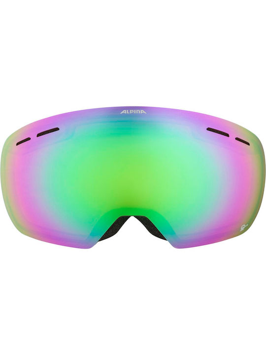 Adult Ski & Snowboard Goggles Black with Black Mirror Lens