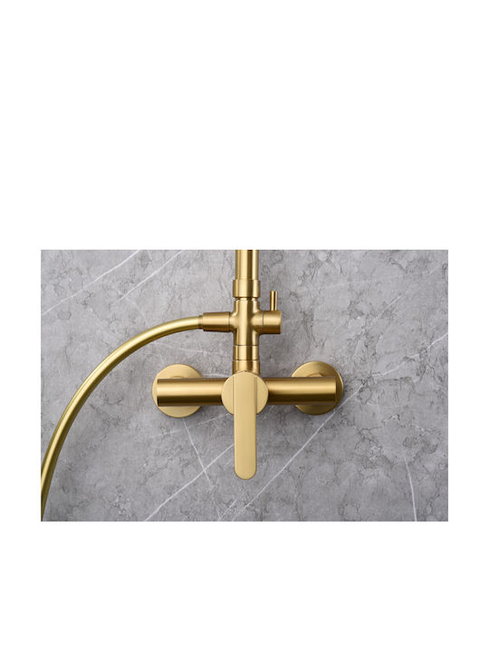 Imex Roma Adjustable Shower Column with Mixer Gold