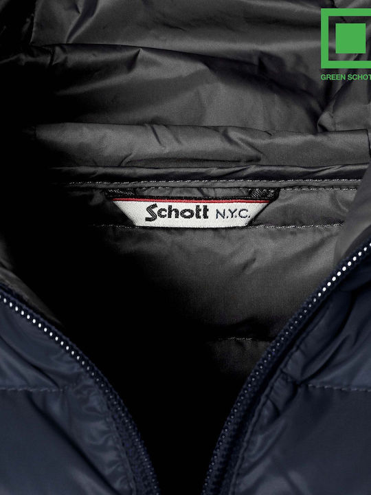 Schott Men's Winter Puffer Jacket Navy