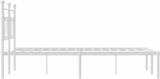Doppelbett Metall Weiß mit Lattenrost für Matratze 135x190cm