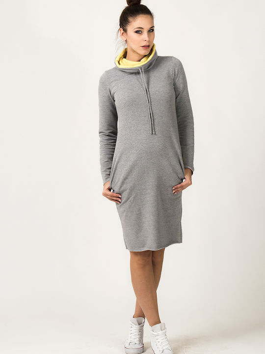 Tessita Mini Kleid Rollkragen Gray