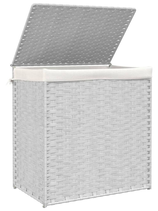 vidaXL Καλάθι Απλύτων Πλαστικό με Καπάκι 53x35x57cm Λευκό
