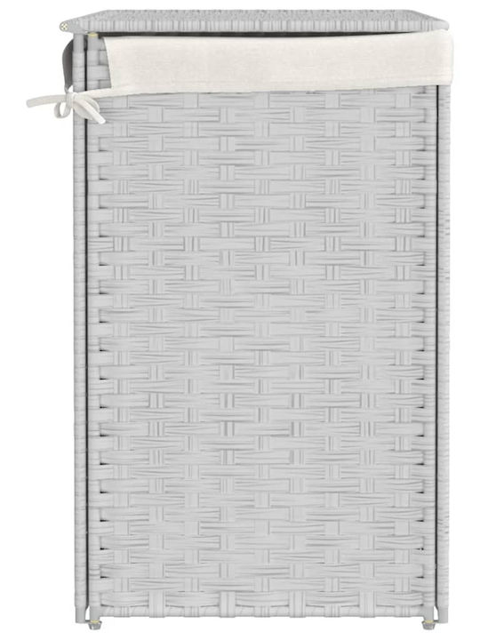 vidaXL Καλάθι Απλύτων Πλαστικό με Καπάκι 53x35x57cm Λευκό