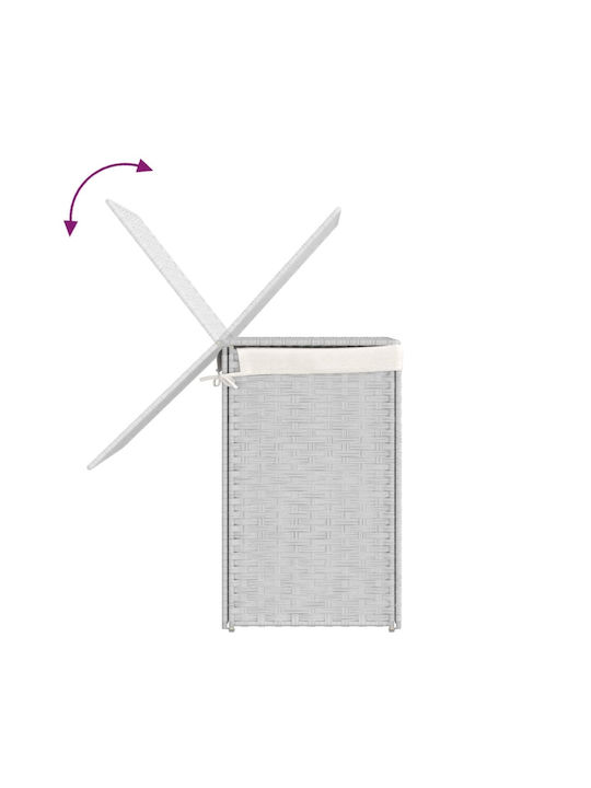 vidaXL Καλάθι Απλύτων Πλαστικό με Καπάκι 53x35x57cm Λευκό