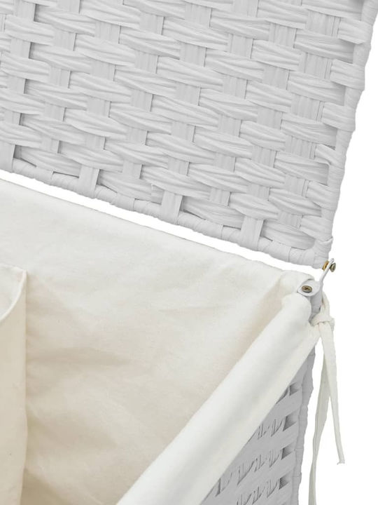vidaXL Καλάθι Απλύτων Πλαστικό με Καπάκι 53x35x57cm Λευκό