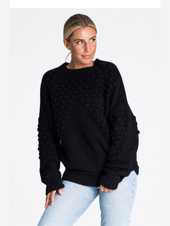 Figl Damen Langarm Pullover Schwarz