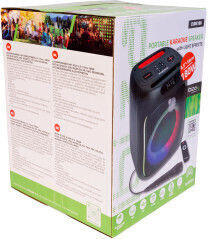 Ibiza Sound Karaoke Speaker with Wired Microphone and Lighting Effects CUBE180 Black