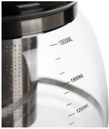 Ruhhy Τσαγιέρα με Φίλτρο Γυάλινη 2000ml