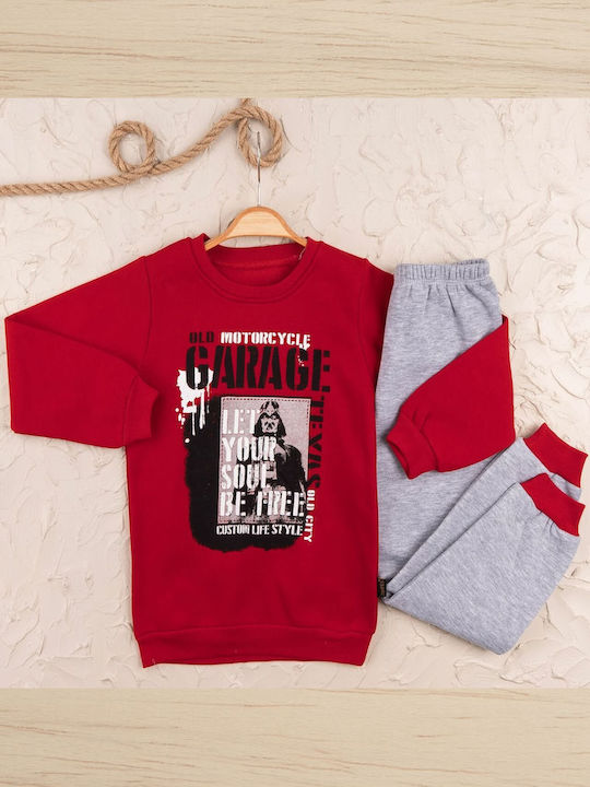 Moyes Kids Sweatpants Set Red 2pcs