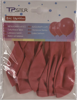 Set of 8 Balloons Latex Red