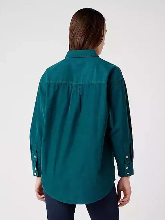 Wrangler Women's Mânecă lungă Shirt Verde