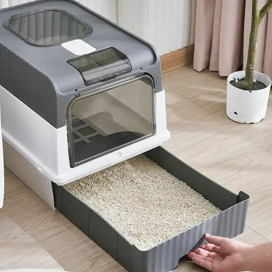 Toaletă Pisică Închisă cu Filtru Portocalie L35 x W50 x H34buc