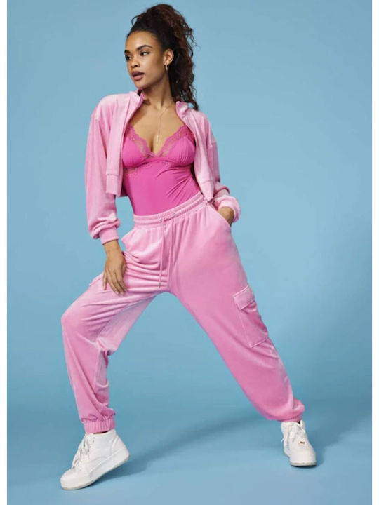 Rebel Σετ Φόρμας Βελουτέ Pink